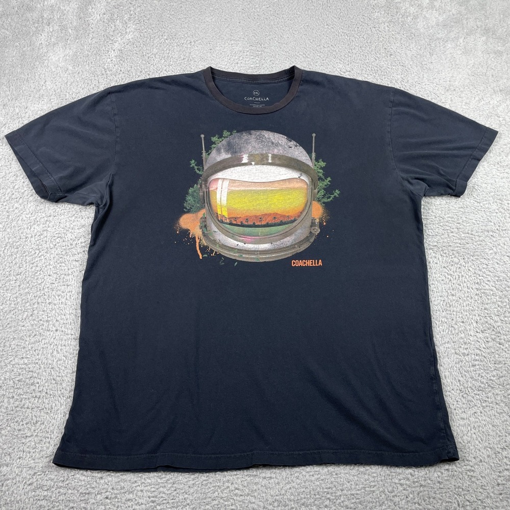 Coachella 2015 Astronaut Lineup Graphic T-Shirt Mens XXL Black Music Festival